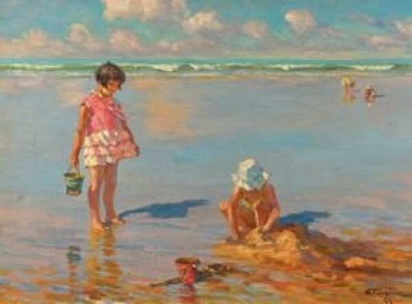 Enfant jouant sur la plage